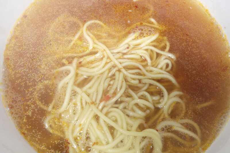 温めた後の奈良スタミナラーメン